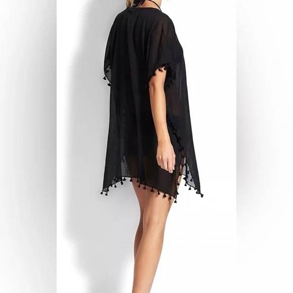 Women's Black Swim Cover-Up (011) - Picture 4 of 4